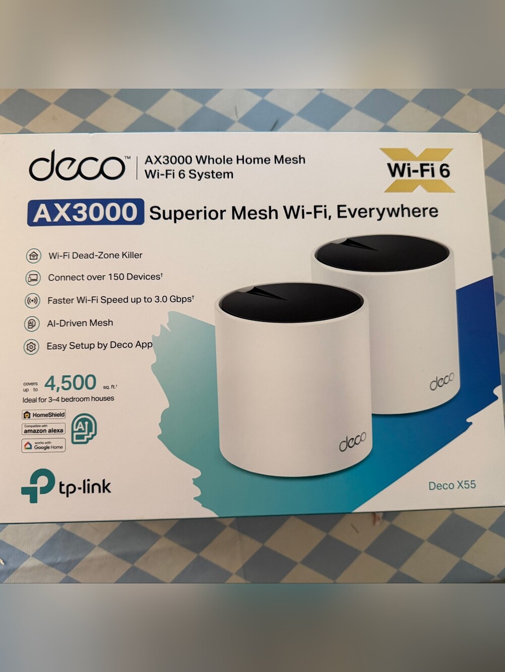 TP-Link Dual-Pack Mesh Wi‑Fi Routers in White and Black